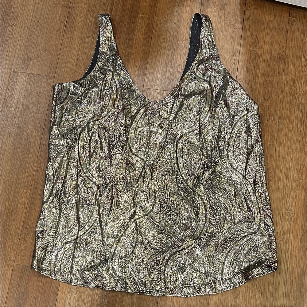 Metallic Black and Gold Party Top